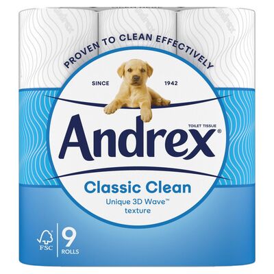 Andrex Classic Clean Toilet Tissue 9 Roll