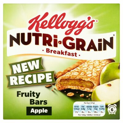 Kellogg's Nutri-grain Apple Cereal Bars 6 Pack 222g