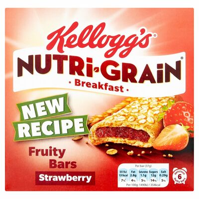 Kellogg's Nutri-Grain Strawberry Snack Bars 6 Pack 222g