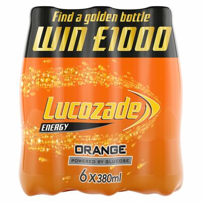 Lucozade Energy Orange Bottle Pack 6 x 380ml
