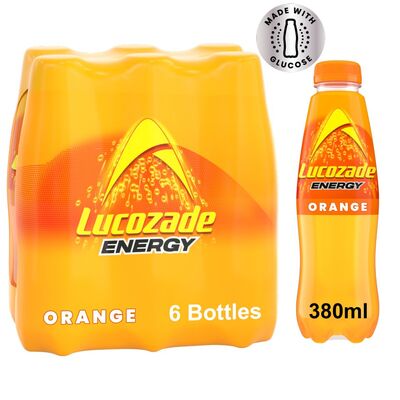 Lucozade Energy Orange Bottle Pack 6 x 380ml