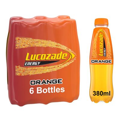 Lucozade Energy Orange Bottle 6 Pack 380ml