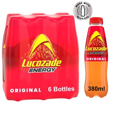 Lucozade Energy Original Bottle 6 Pack 380ml