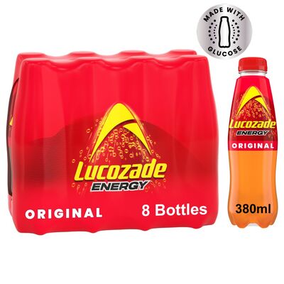 Lucozade Energy Original Bottle 8 Pack 380ml