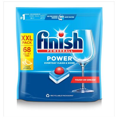 Finish Power All In 1 Lemon Dishwasher Tablets XXL Pack 68pce