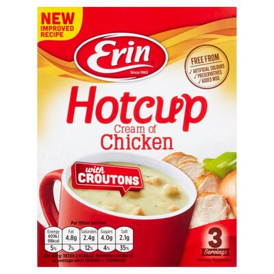 Erin Hotcup Cream Of Chicken With Croutons Soup 3 Servings 67g