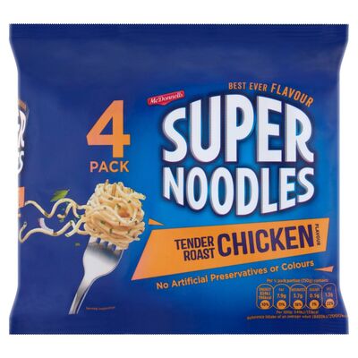 McDonnells Super Noodles Tender Roast Chicken 4 Pack 85g