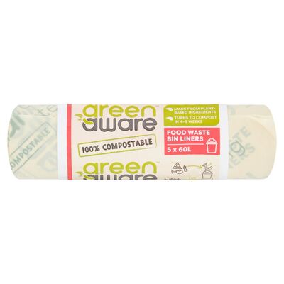 Green Aware 60L Compostable Bags 5pce