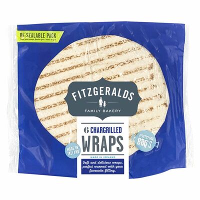 Fitzgeralds Bakery Chargrilled Wraps 6 Pack 6pce