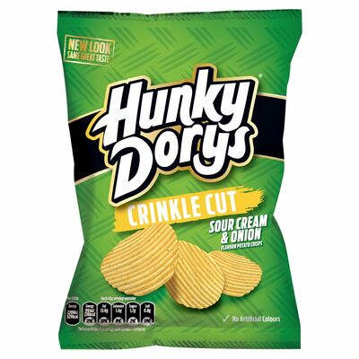Tayto Hunky Dorys Crinkle Cut Sour Cream And Onion Crisps 135g