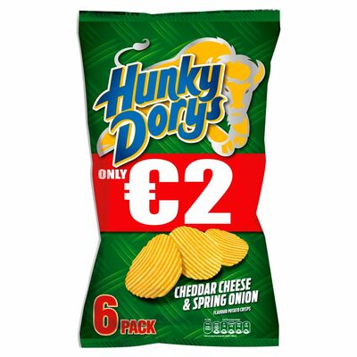 Hunky Dorys Cheddar Cheese & Spring Onion 6 Pack 150g