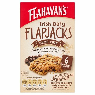 Flahavan's Irish Oaty Flapjacks Chocolate Chip 6 Pack 40g