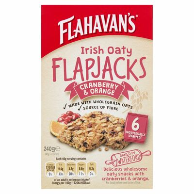 Flahavan's Irish Oaty Flapjacks Cranberry & Orange 6 Pack 40g