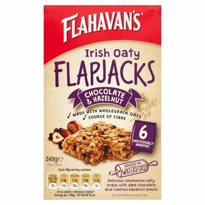 Flahavan's Irish Oaty Flapjacks Chocolate & Hazelnut 6 Pack 240g