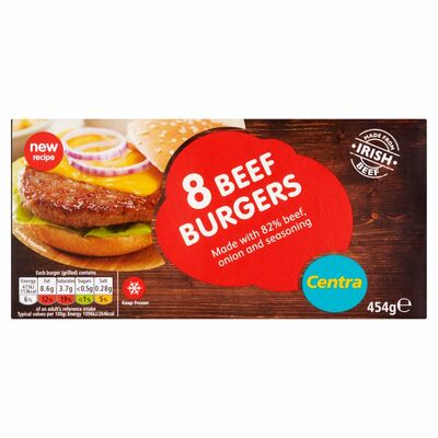 Centra Beef Burgers 8 pce 454g