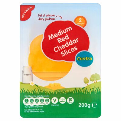 Centra Red Cheddar Slices 200g