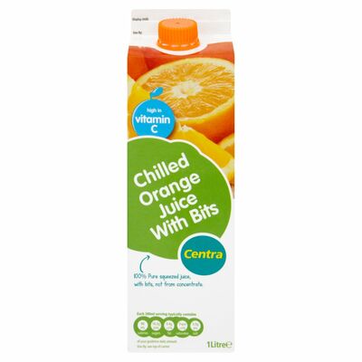 Centra Orange Juice With Bits Not From Concentrate 1ltr