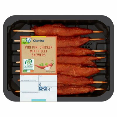 Centra Fresh Irish Piri Piri Mini Chicken Fillet Skewers 300g 