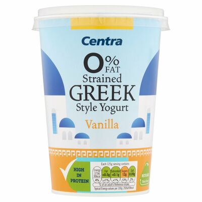 Centra 0% Fat Strained Greek Vanilla Yogurt 450g