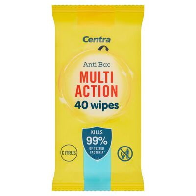Centra Anti Bac Multi Action Wipes 40pce 255g 