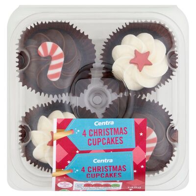 Centra 4 Pack Christmas Cupcakes 145g