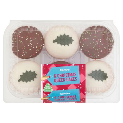 Centra 6 Pack Christmas Queencakes 170g