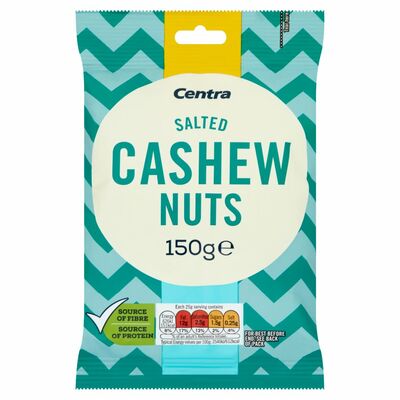 Centra Salted Cashew Nuts Bag 150g