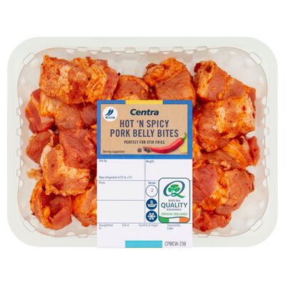 CENTRA FRESH IRISH PORK MARINATED BELLY BITES 400G 