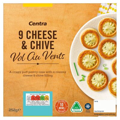 Centra Cheese & Chive Vol Au Vents 9 Pack 252g