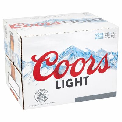 COORS BOTTLE PACK 20 X 330ML