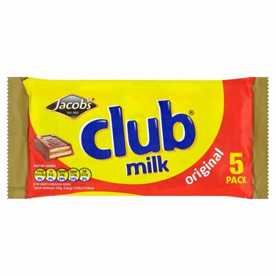 Jacob's Club Milk 5 Pack 120g