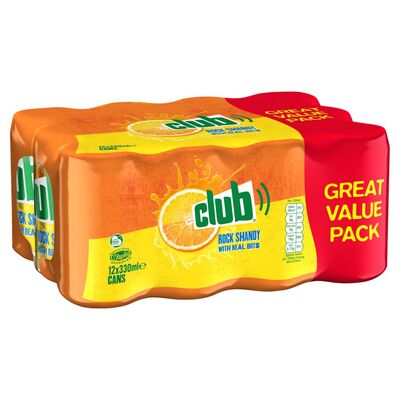 Club Rock Shandy Cans 12 Pack 330ml