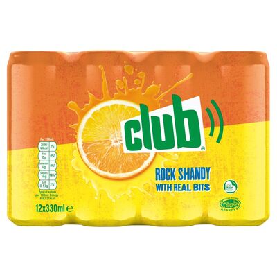 Club Rock Shandy Can Pack 12 x 330ml