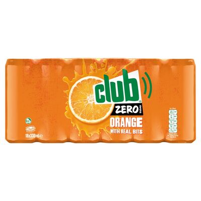 Club Zero Orange Can Pack 18 x 330ml