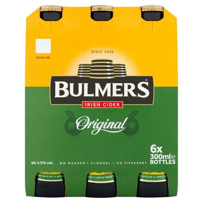 Bulmers Original Irish Cider Bottle Pack 6 x 300ml