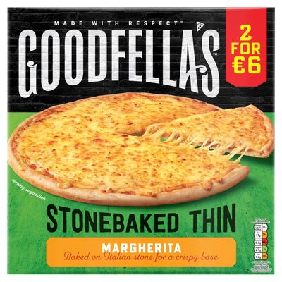 Goodfella's Stone Baked Thin Margherita Pizza 2 For €6 345g