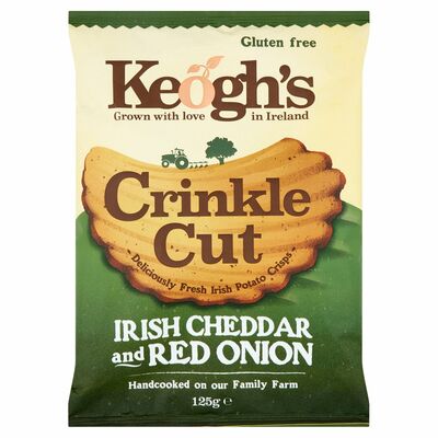 Keogh's Crinkle Cut Irish Cheddar Cheese & Red Onion Crisps 125g