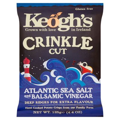 Keogh's Crinkle Cut Atlantic Sea Salt & Balsamic Vinegar Crisps 125g