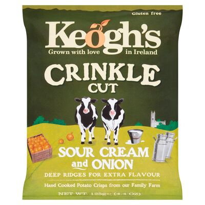 Keogh's Crinkle Cut Sour Cream & Shamrock Sharing Bag 125g