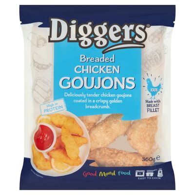 Diggers Plain Breaded Chicken Goujons 360g