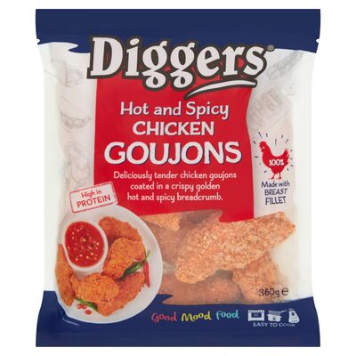 Diggers Hot & Spicy Chicken Goujons 360g