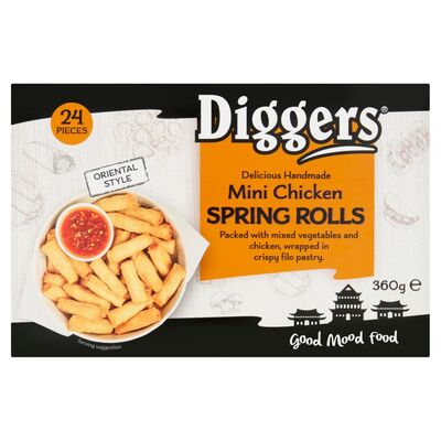 Diggers Mini Chicken Spring Rolls 24 Piece 360g