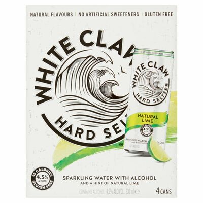 White Claw Natural Lime Cans 4 X 330ml