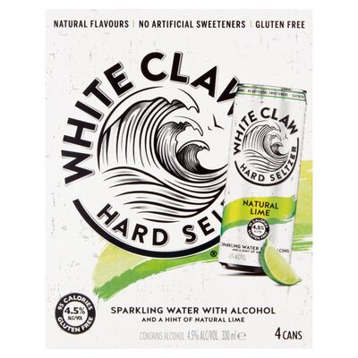 White Claw Natural Lime Can Pack 4 x 330ml