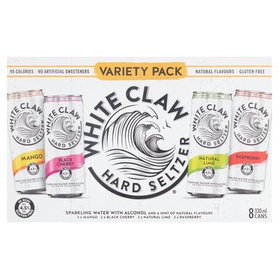 White Claw Variety Cans 8 Pack 330ml
