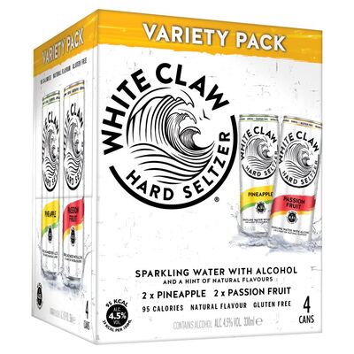 White Claw Pineapple & Passionfruit Variety Can Pack 4 x 330ml