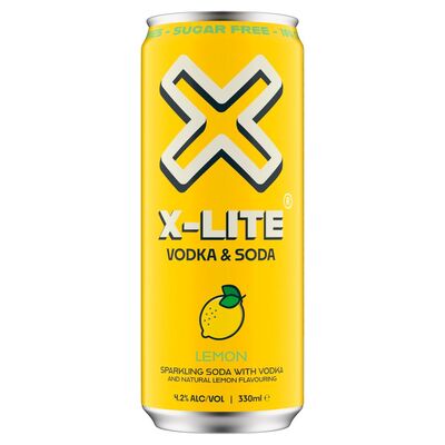 X-Lite Lemon Vodka & Soda Can 330ml