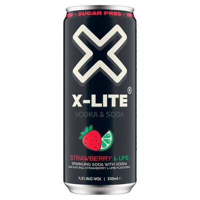 X-Lite Strawberry & Lime Vodka & Soda Can 330ml