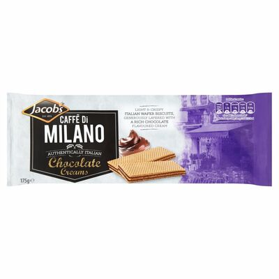 Jacob's Caffè Di Milano Chocolate Creams Wafer Biscuits 175g