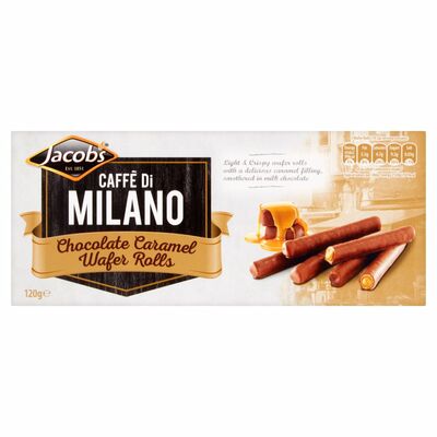 Jacob's Caffè Di Milano Chocolate Caramel Wafer Rolls 120g